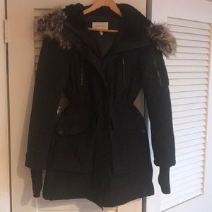 BCBG Generation storm coat with faux fur trim hood